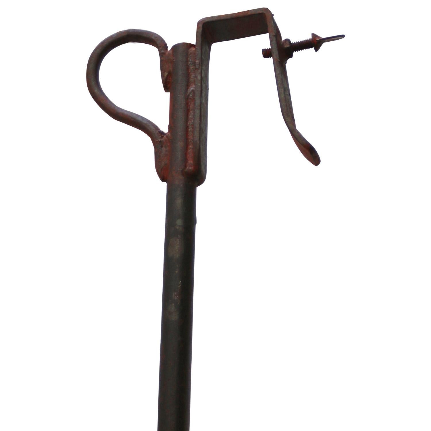 20th Century French Metal Frosted Glass Street light For Sale