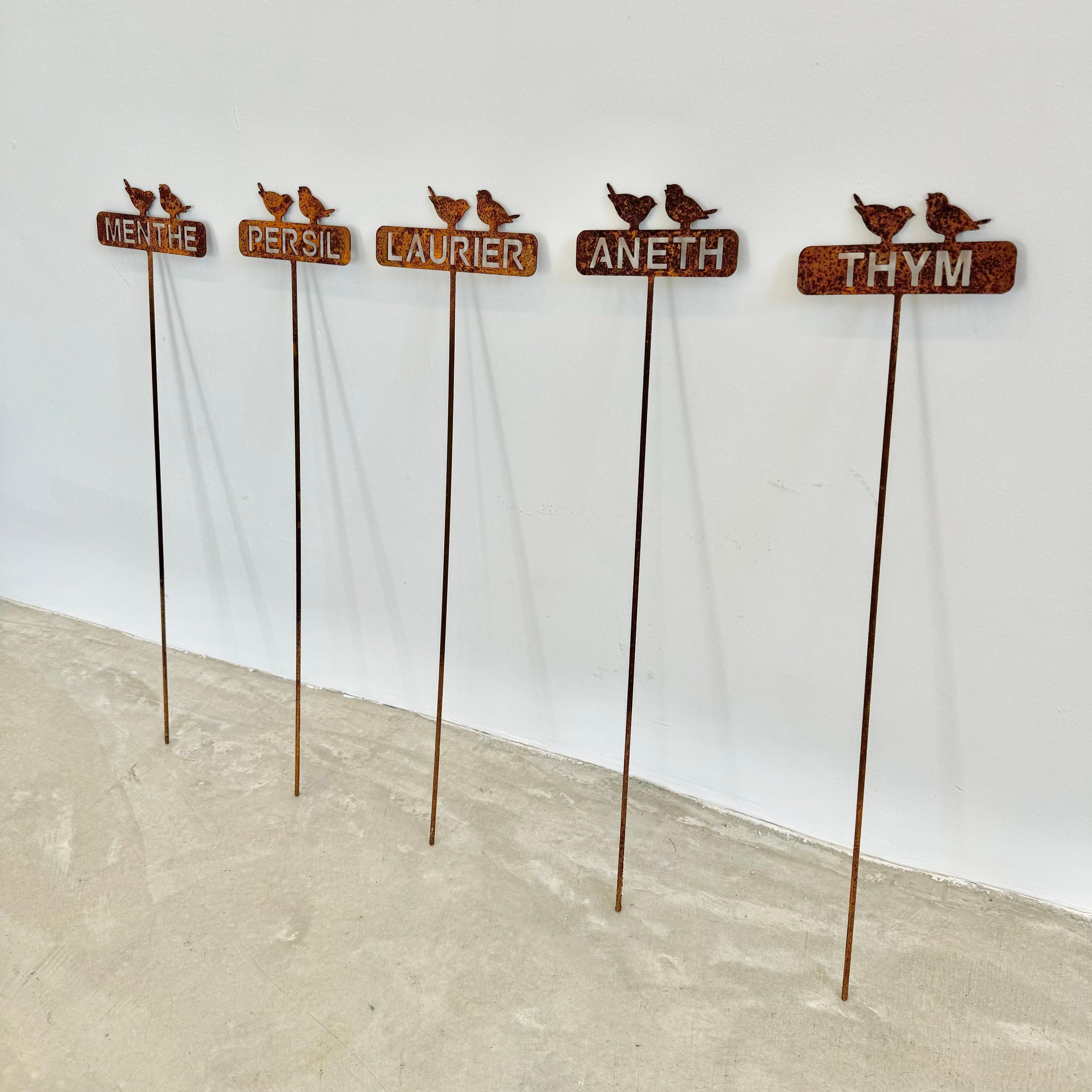 French Metal Garden Herb Markers, 1950s France For Sale 6