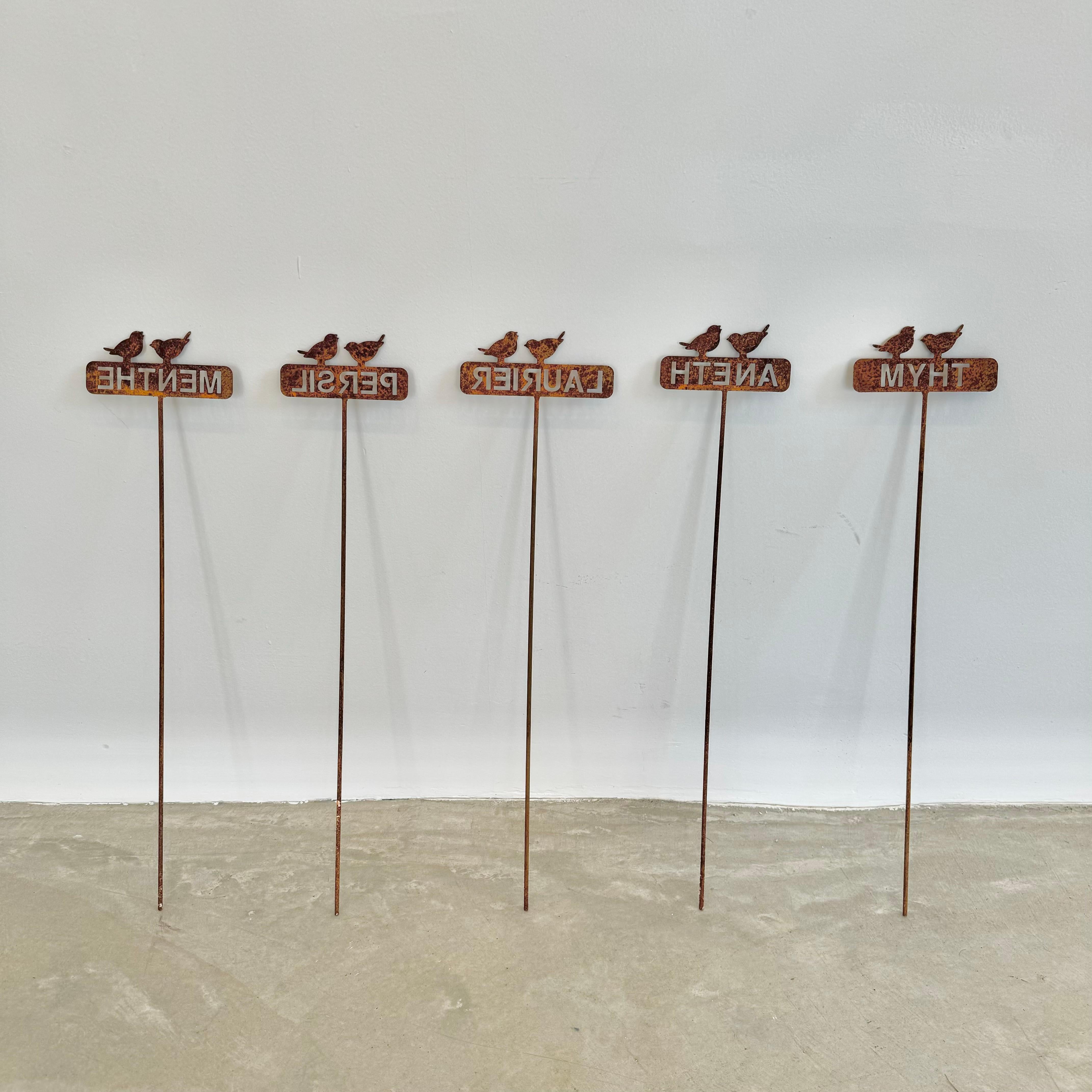 French Metal Garden Herb Markers, 1950s France For Sale 8