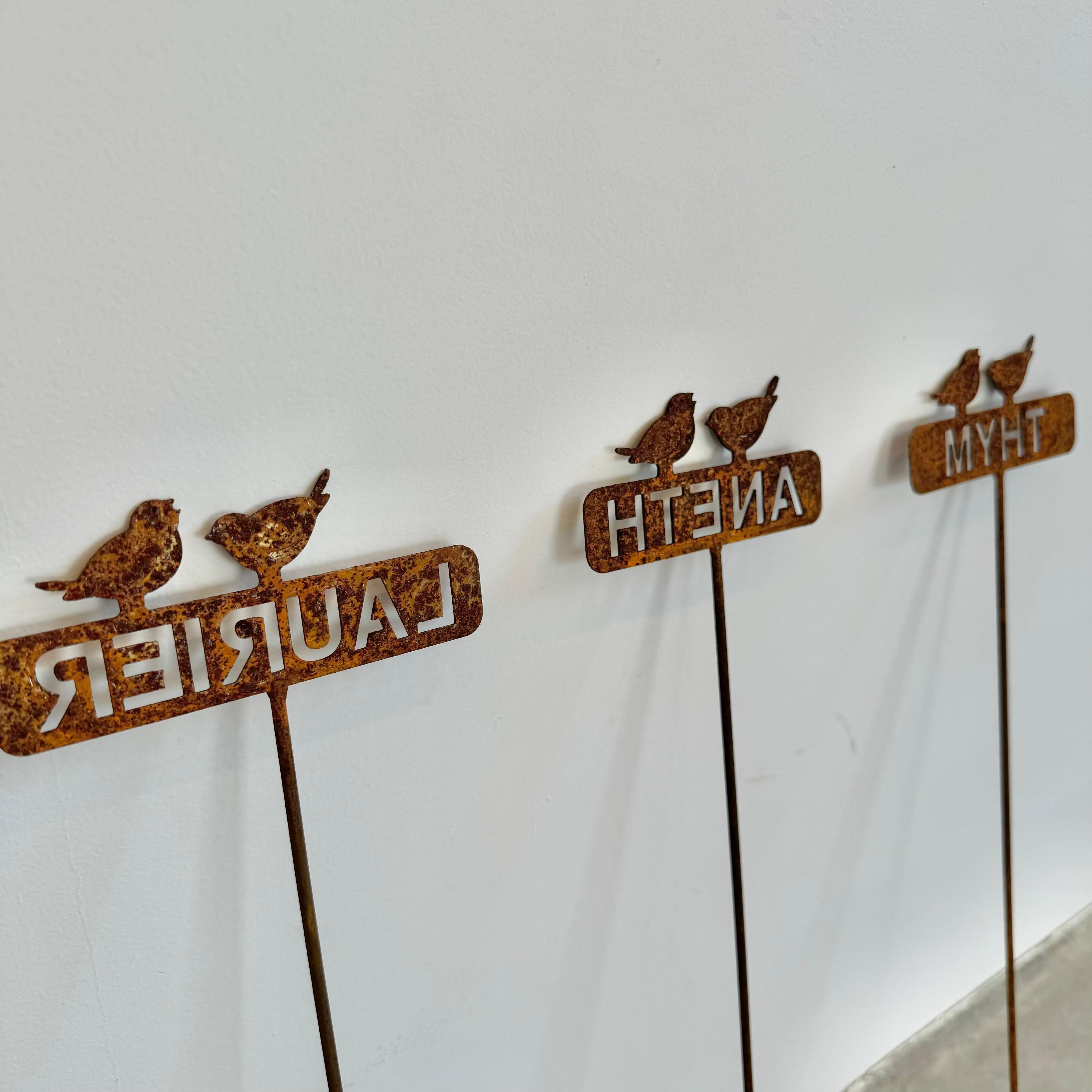 French Metal Garden Herb Markers, 1950s France For Sale 10