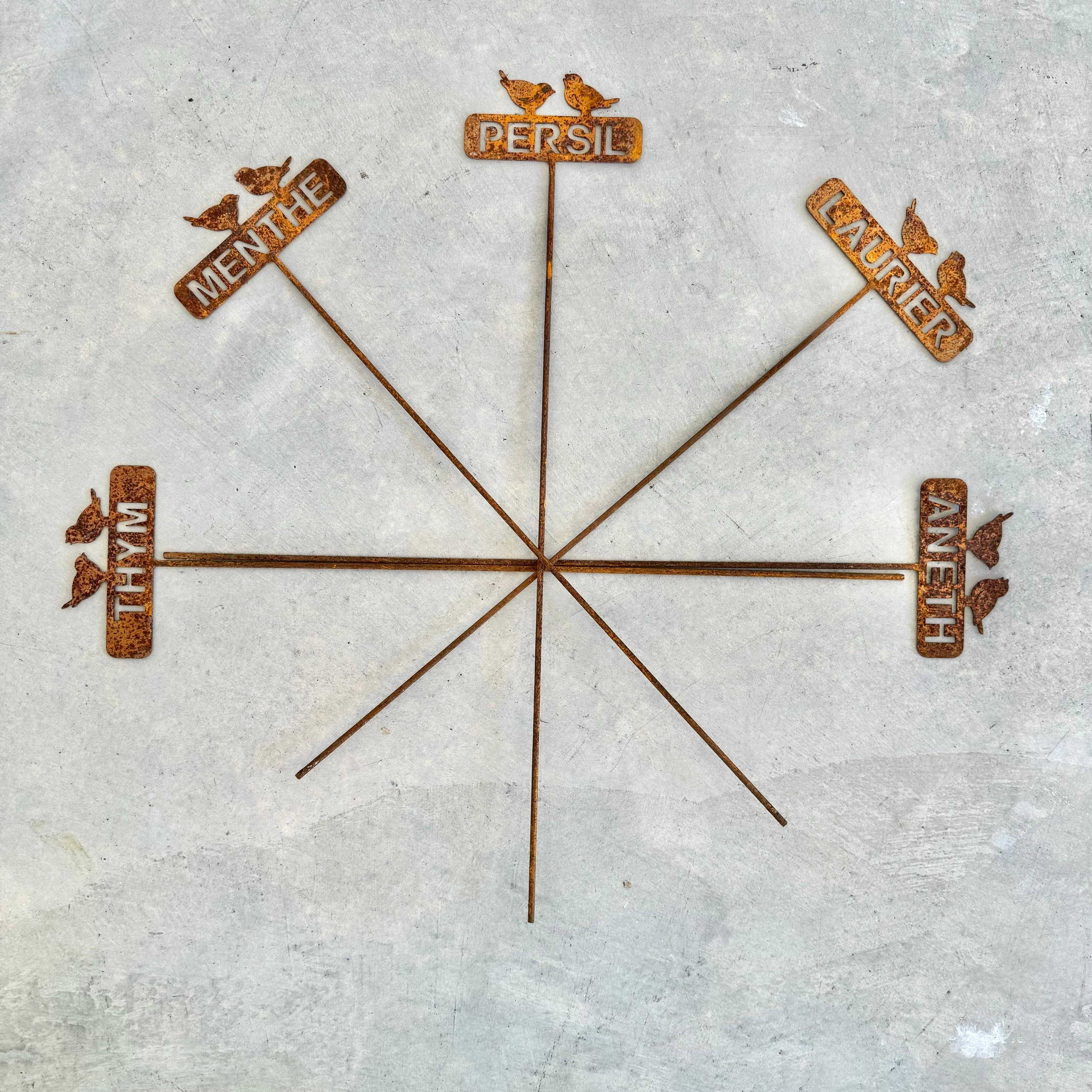 French Metal Garden Herb Markers, 1950s France For Sale 11