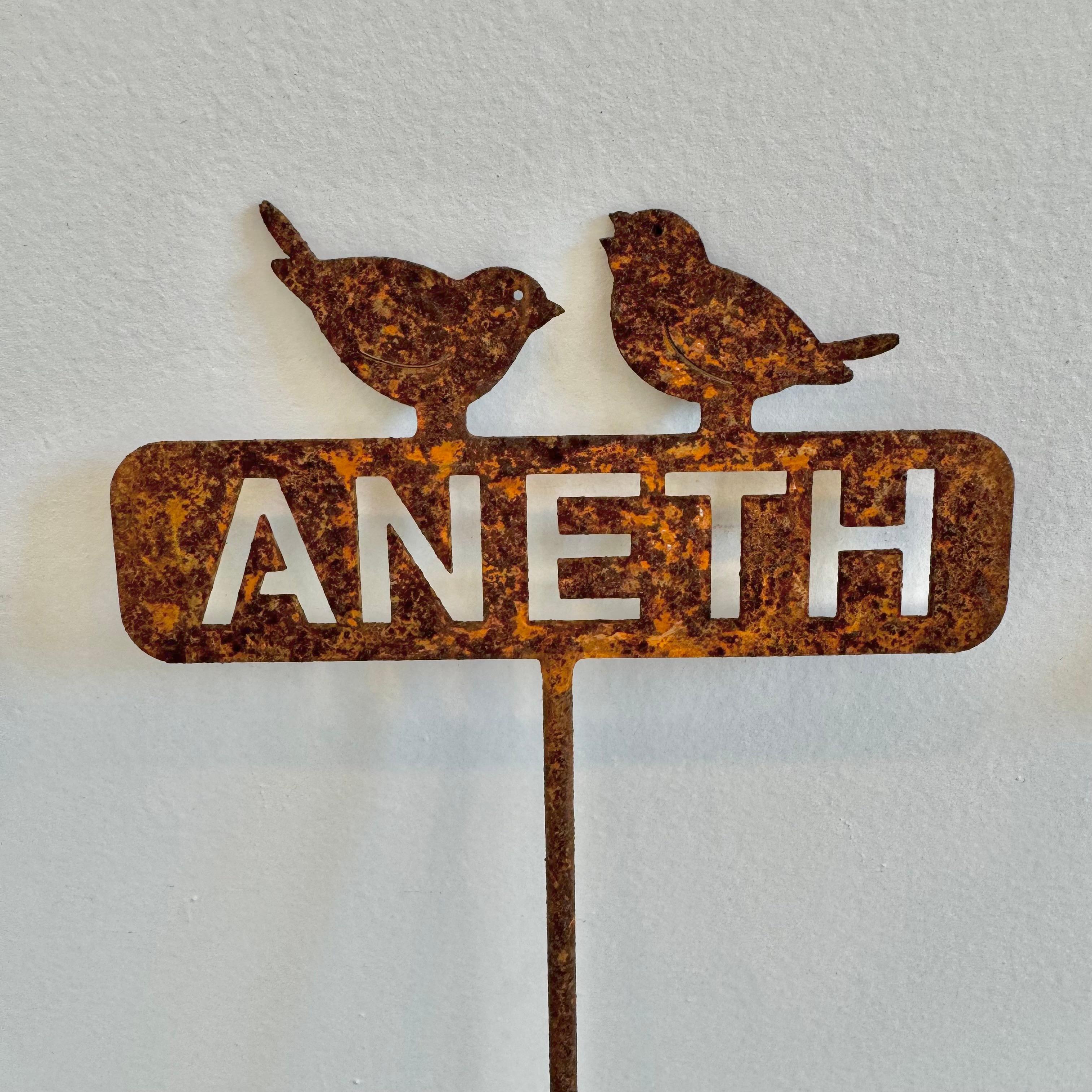 French Metal Garden Herb Markers, 1950s France For Sale 1