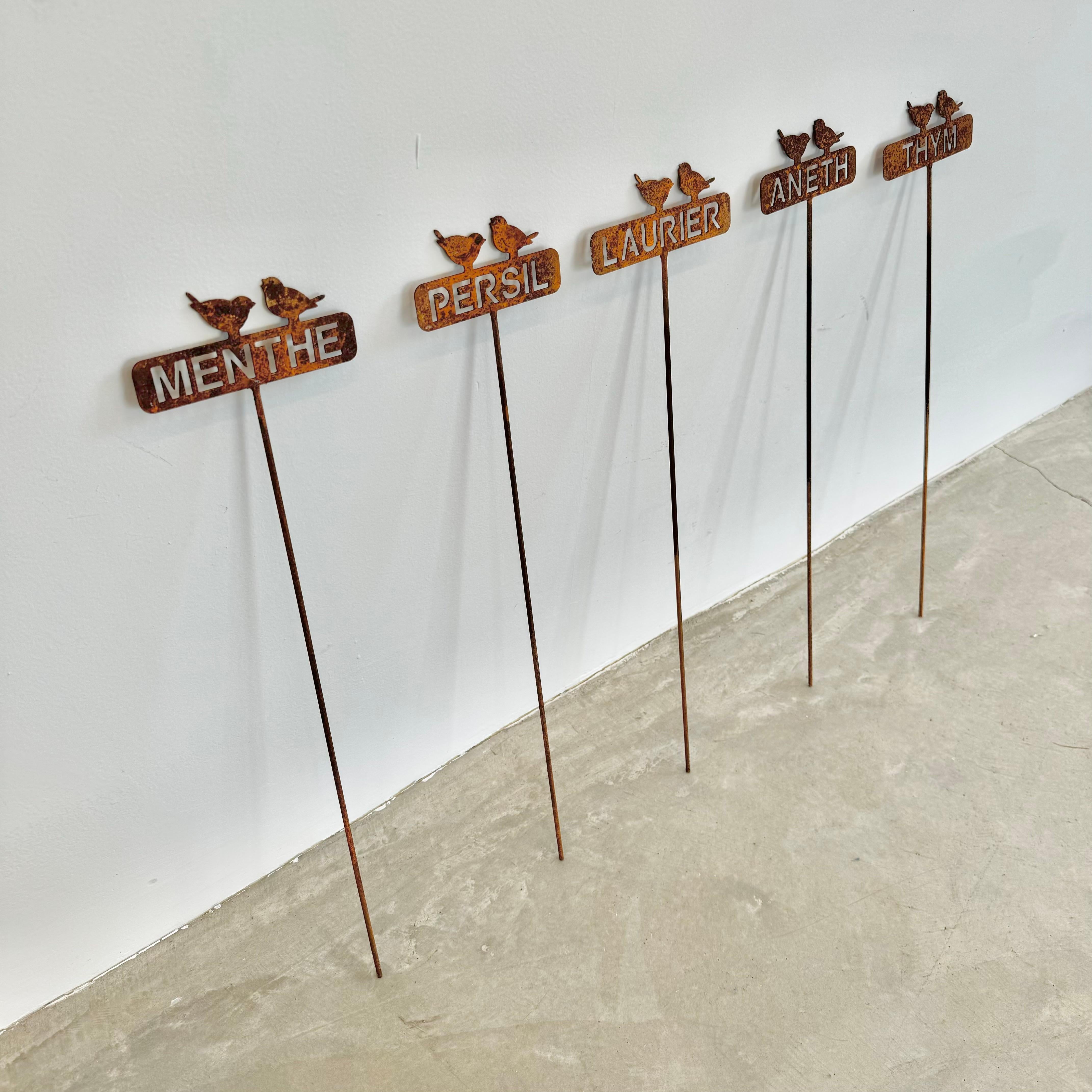 French Metal Garden Herb Markers, 1950s France For Sale 3