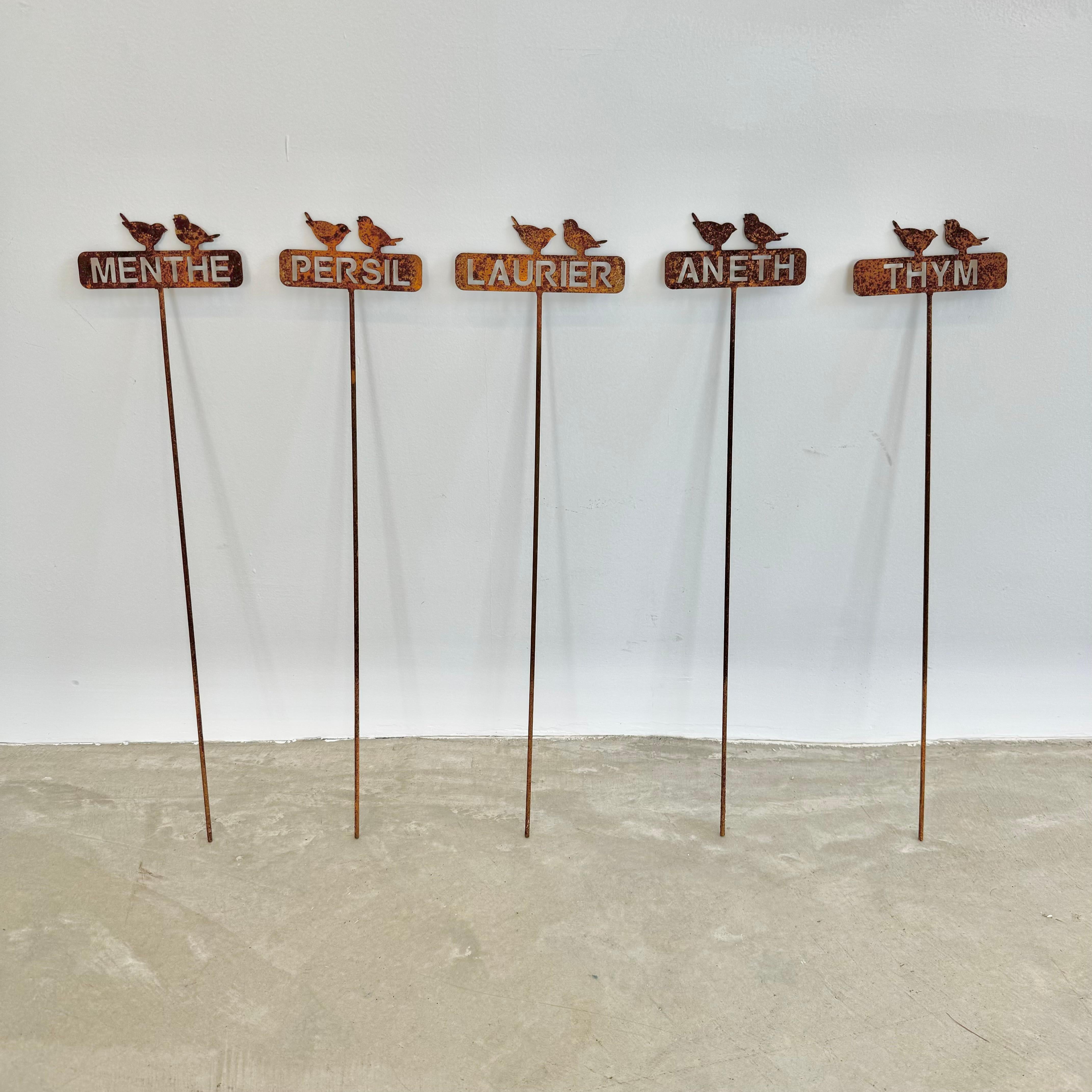 French Metal Garden Herb Markers, 1950s France For Sale 4