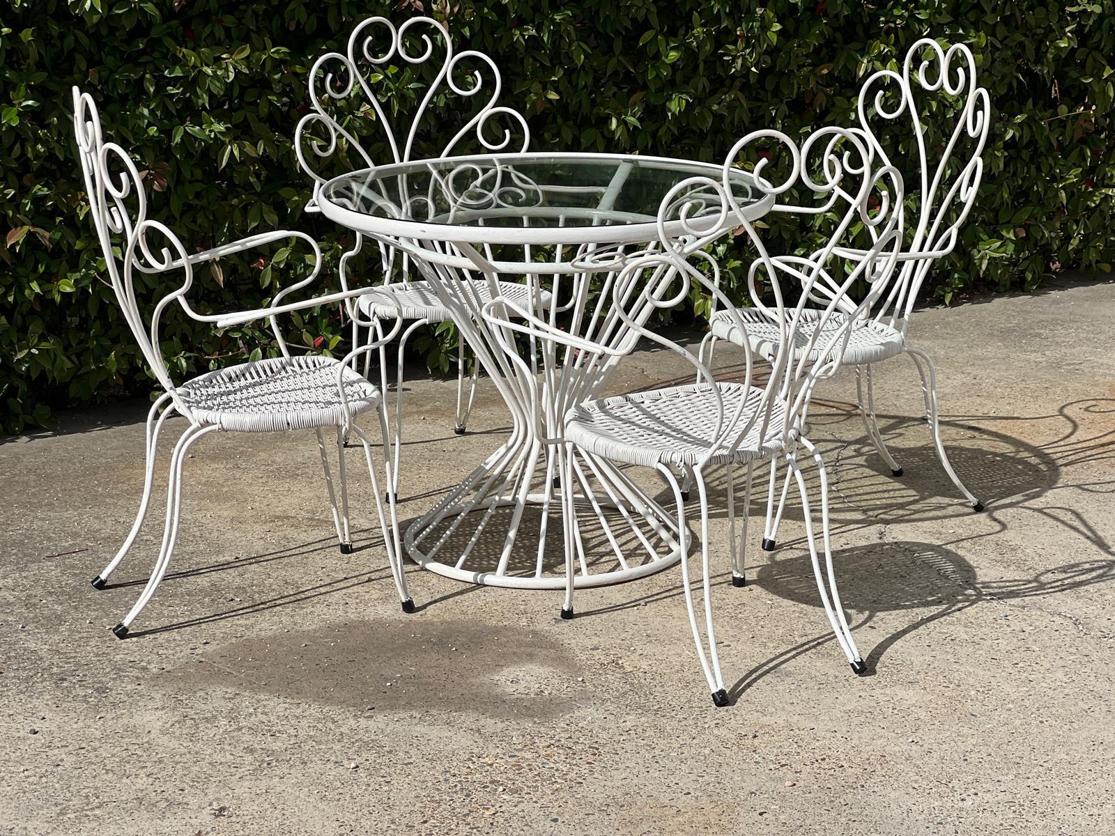 Mid-Century Modern Ensemble de jardin français en métal, 1950