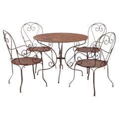 French Metal Garden Table & Chairs
