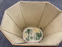 French Metal Hand-Painted Trash Can