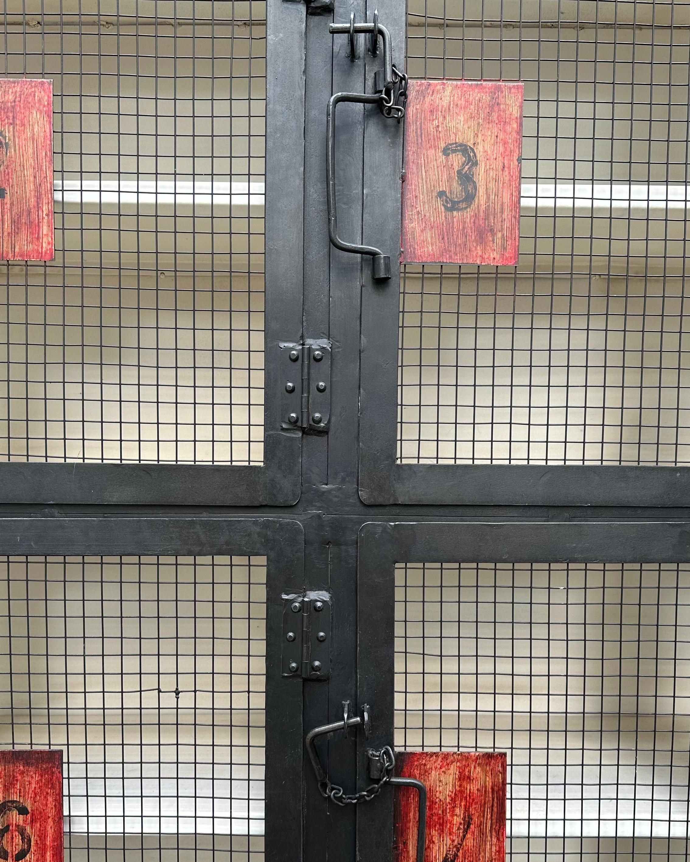 French Metal Locker Cabinet In Good Condition For Sale In Los Angeles, CA