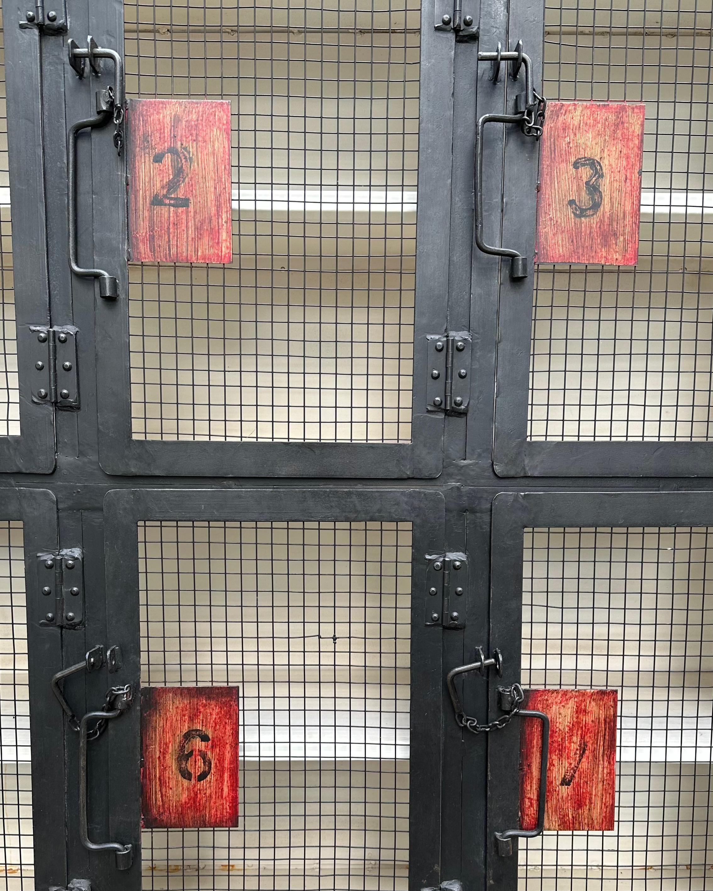 20th Century French Metal Locker Cabinet For Sale