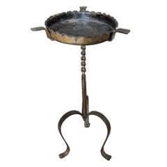 French Metal Midcentury Martini Table With Paw Feet