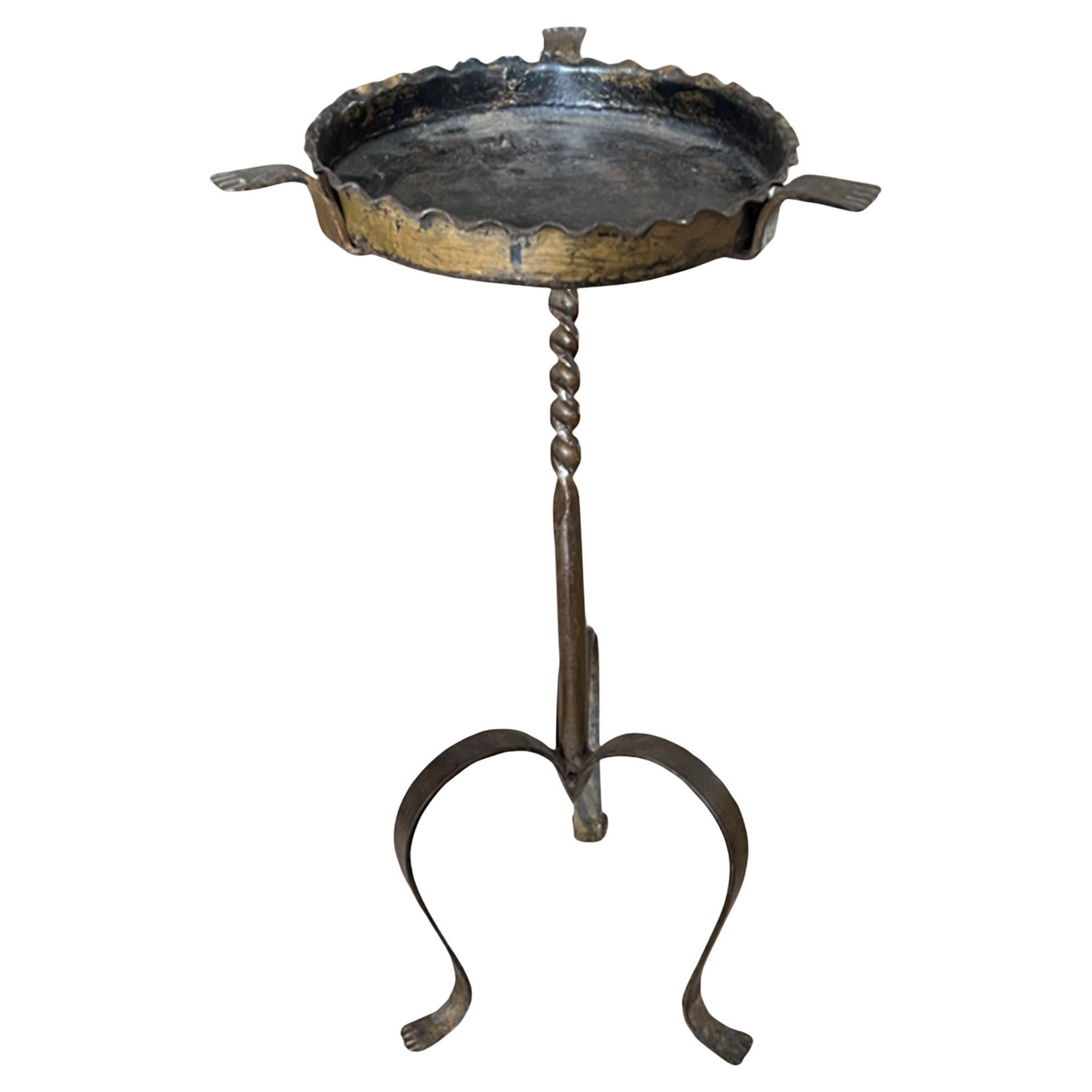French Metal Midcentury Martini Table With Paw Feet