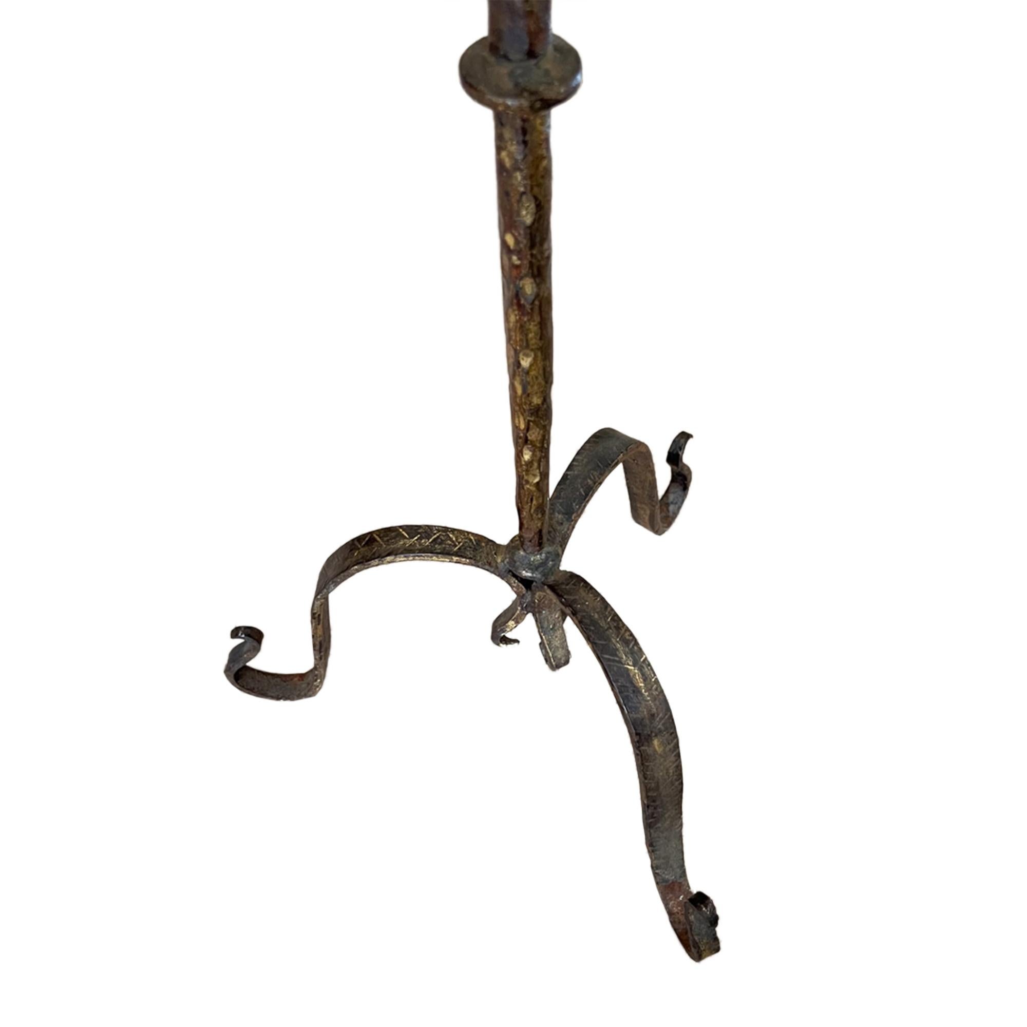 Hand-Crafted French Metal Midcentury Martini Table With Scrolled Feet