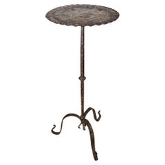 French Metal Midcentury Martini Table With Scrolled Feet