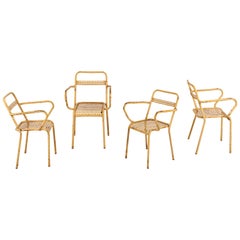 French Metal Outdoor Stacking Chairs