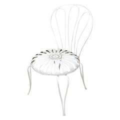 French Metal Patio Sunburst or Pinwheel Springer Garden Chair by Francois Carre