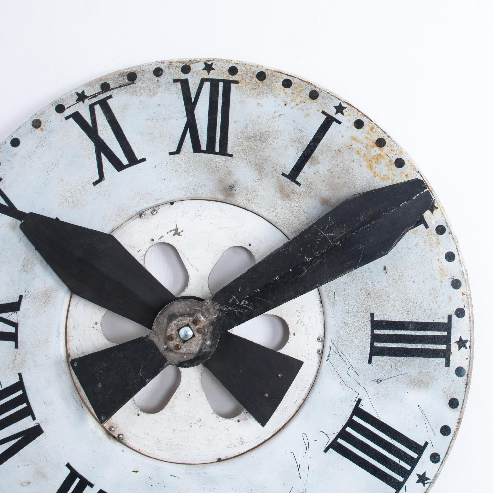 19th Century French Metal Wall Clock, circa 1895