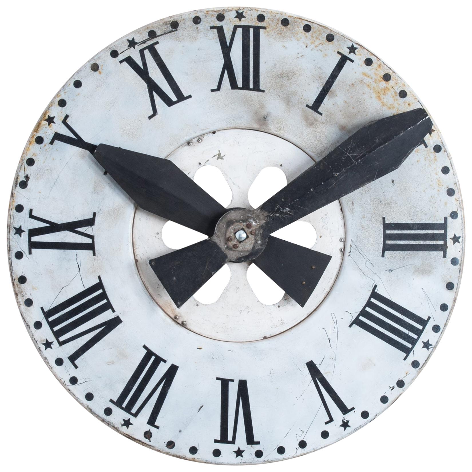 French Metal Wall Clock, circa 1895