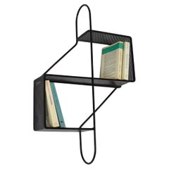 French Metal Wall Shelf "Clé de Sol" by Mathieu Matégot, 1955