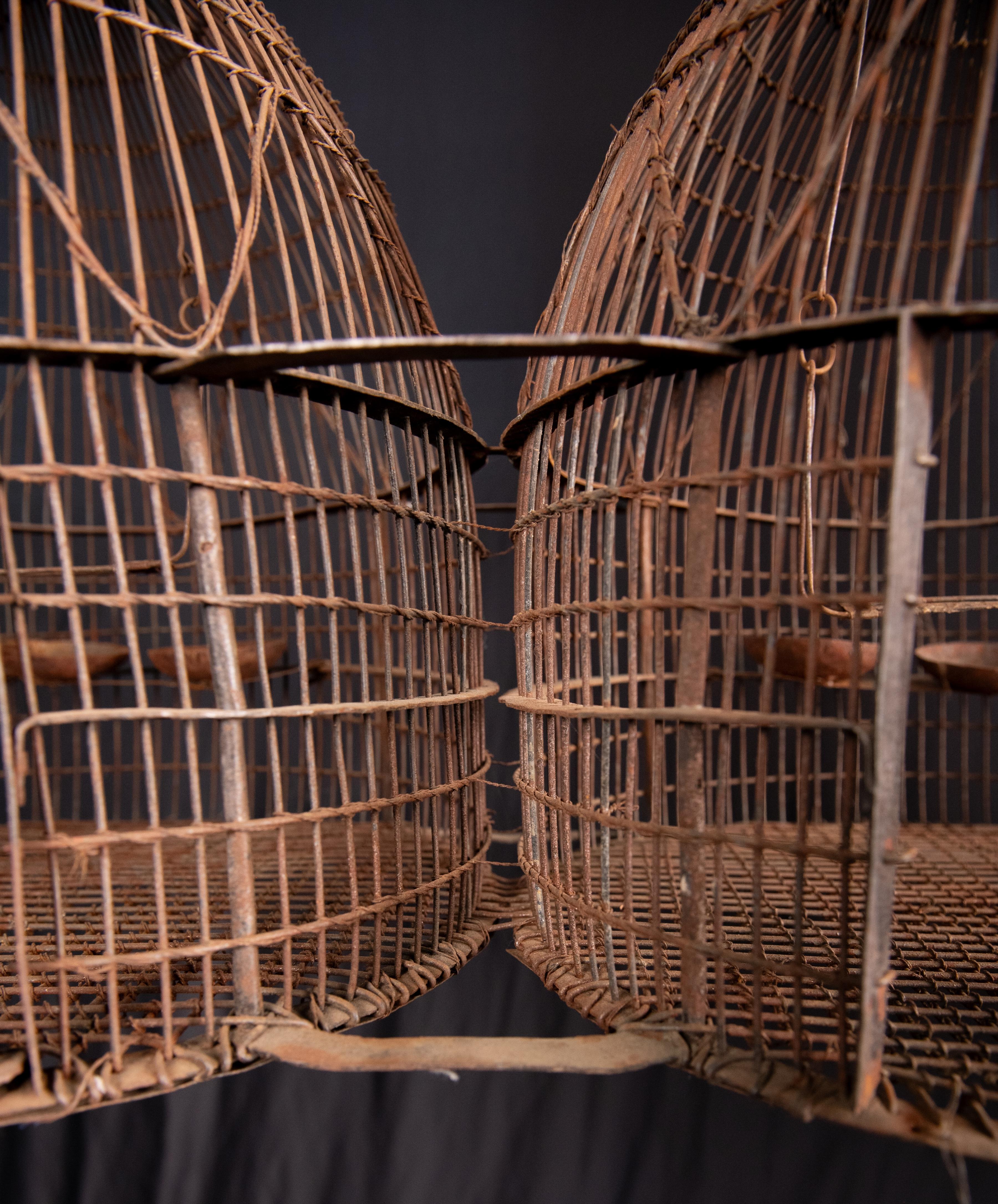 French Metal Wire  Double Bird Cage For Sale 2