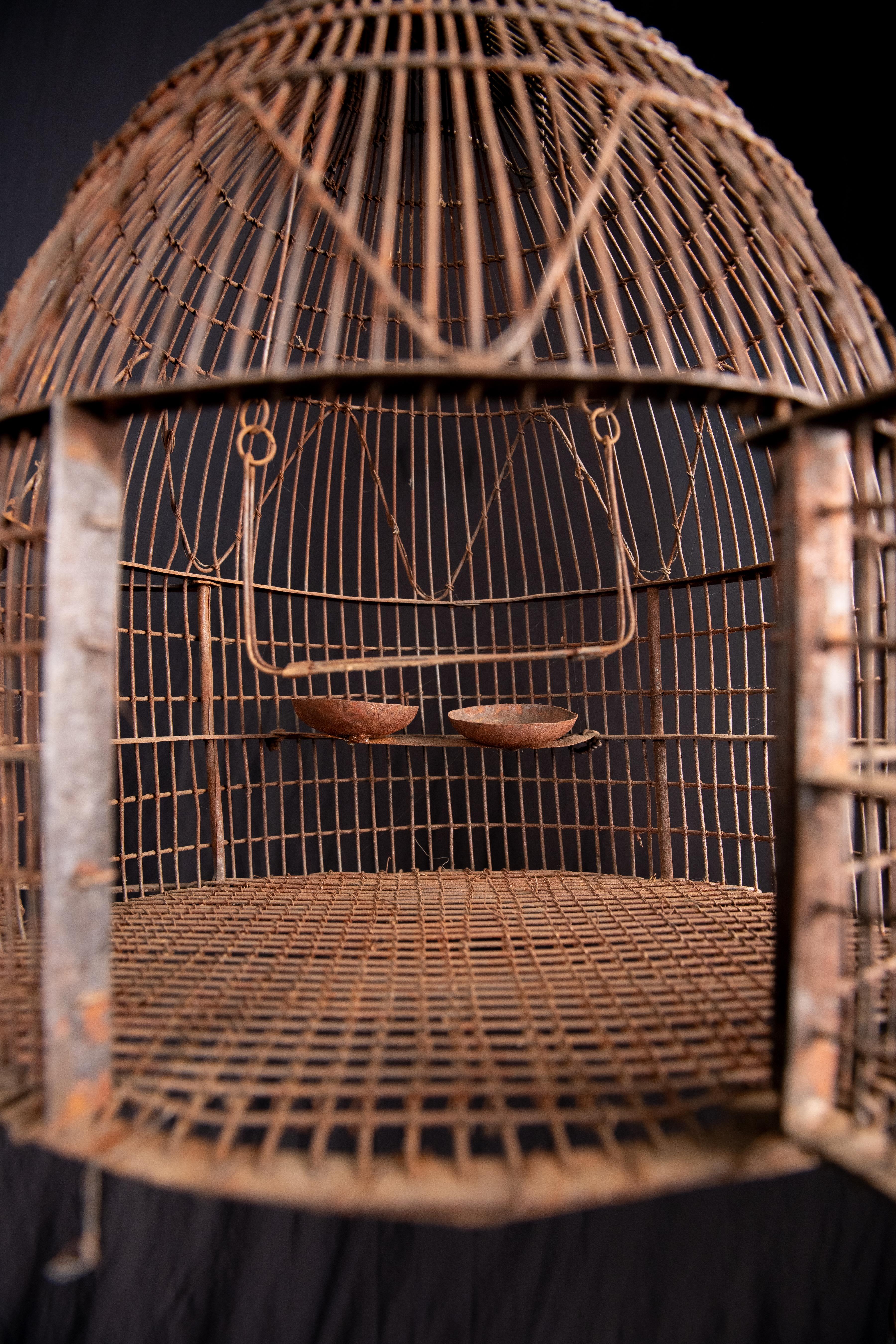 French Metal Wire  Double Bird Cage For Sale 3
