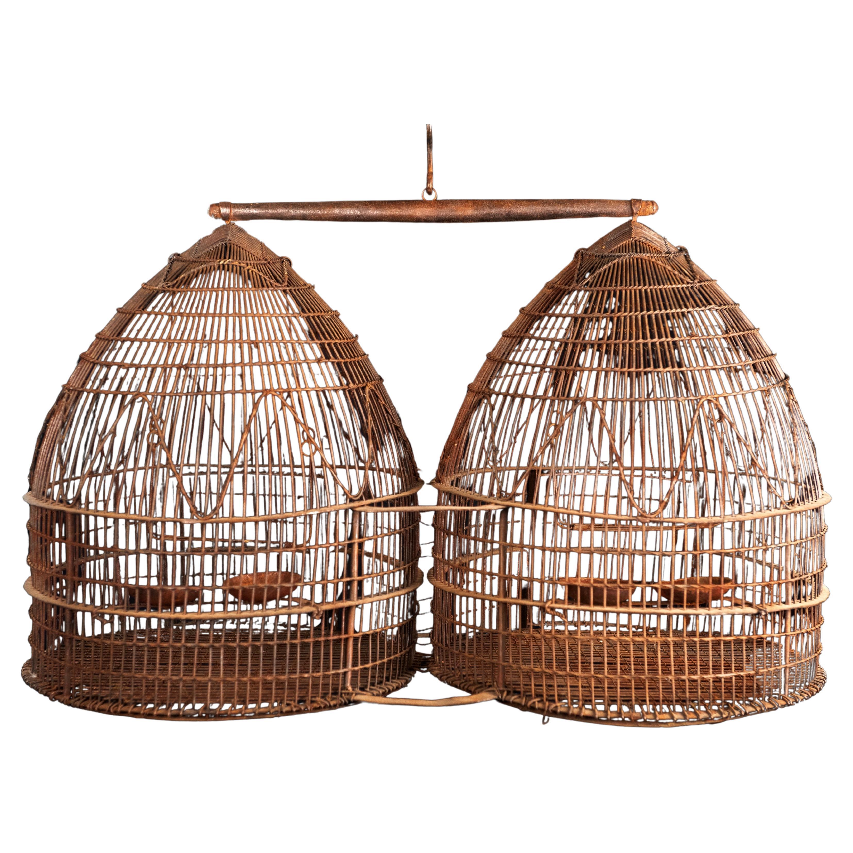 French Metal Wire  Double Bird Cage
