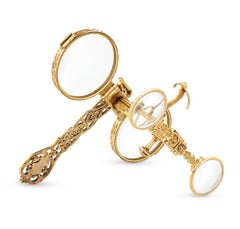 French Metamorphic Opera Glasses, 18K Gold