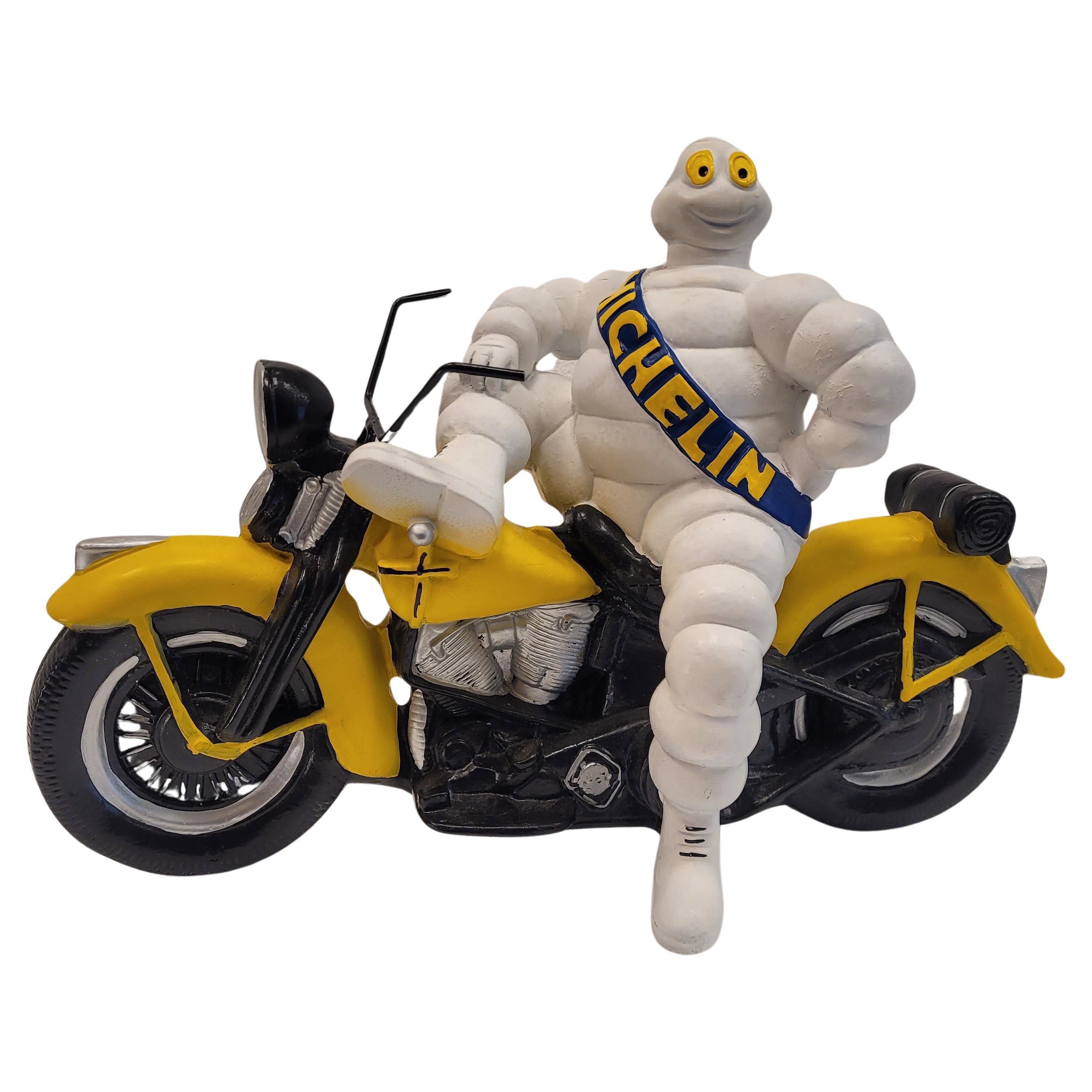 French Michelin Doll with motorcycle Marius Rossillon  resin  For Sale