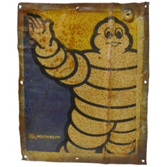 Vintage French Michelin Man Tin Plate Trade Sign