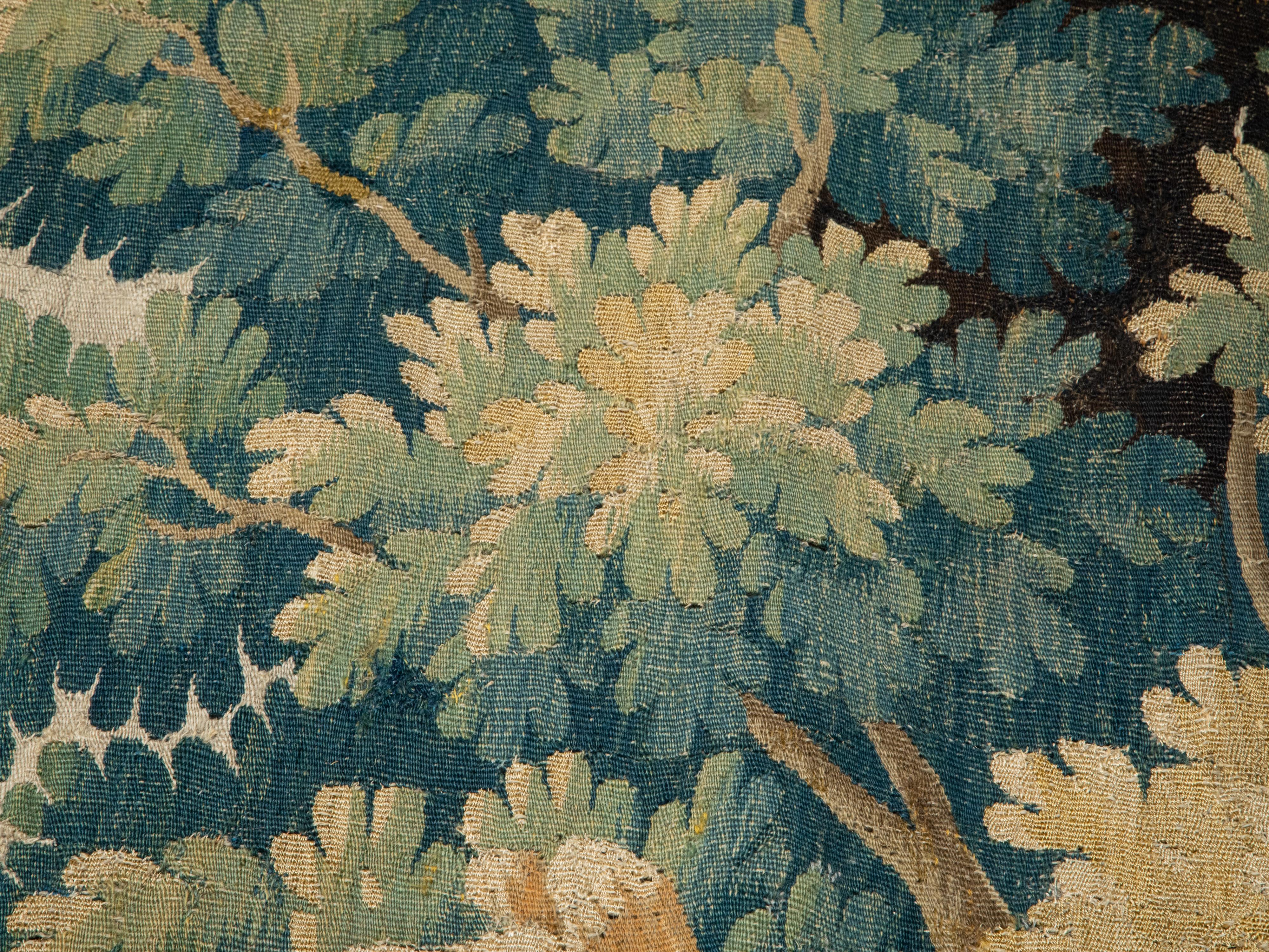 French Mid-18th Century Aubusson Vertical Tapestry Depicting a Bird in the Woods 7