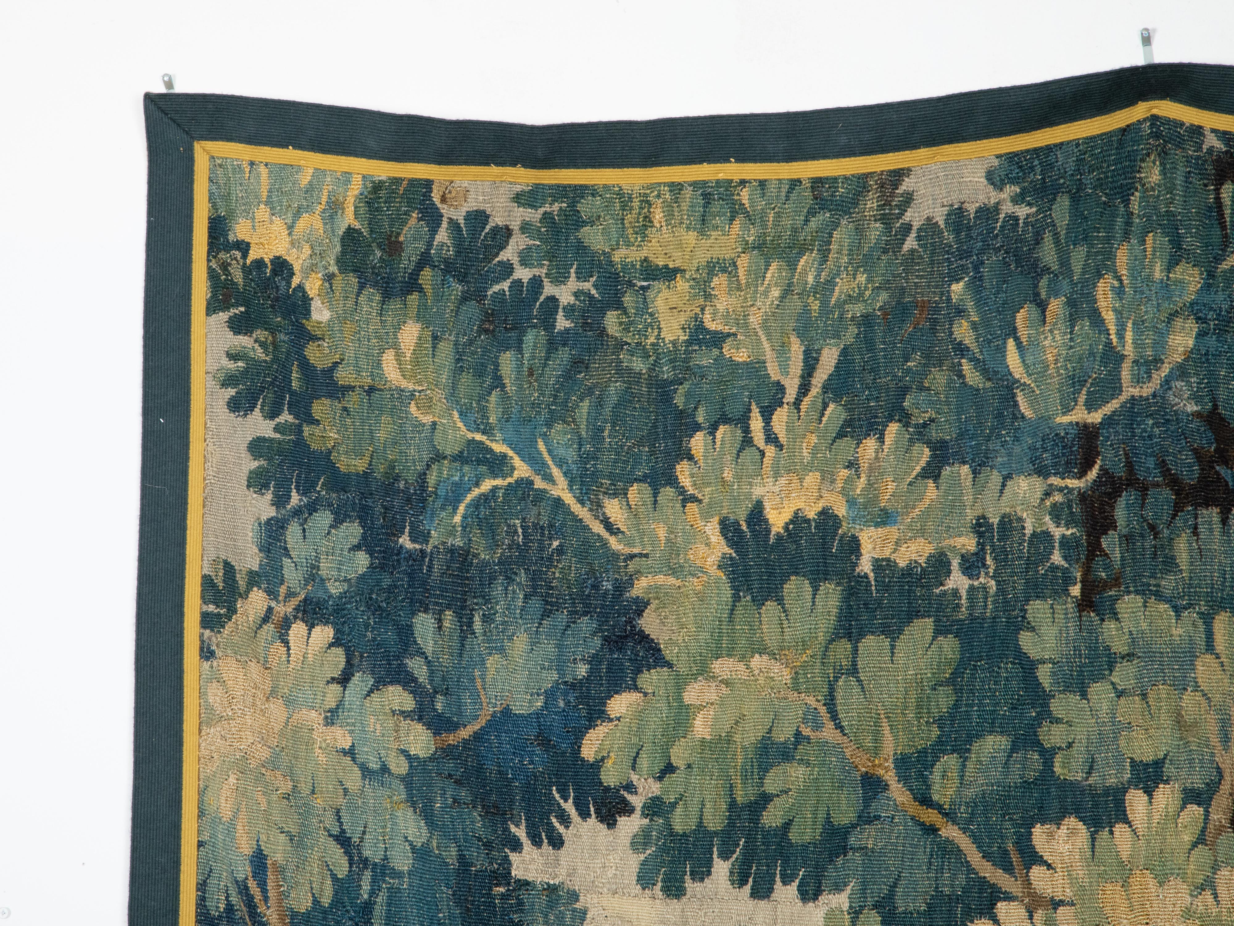 French Mid-18th Century Aubusson Vertical Tapestry Depicting a Bird in the Woods For Sale 1