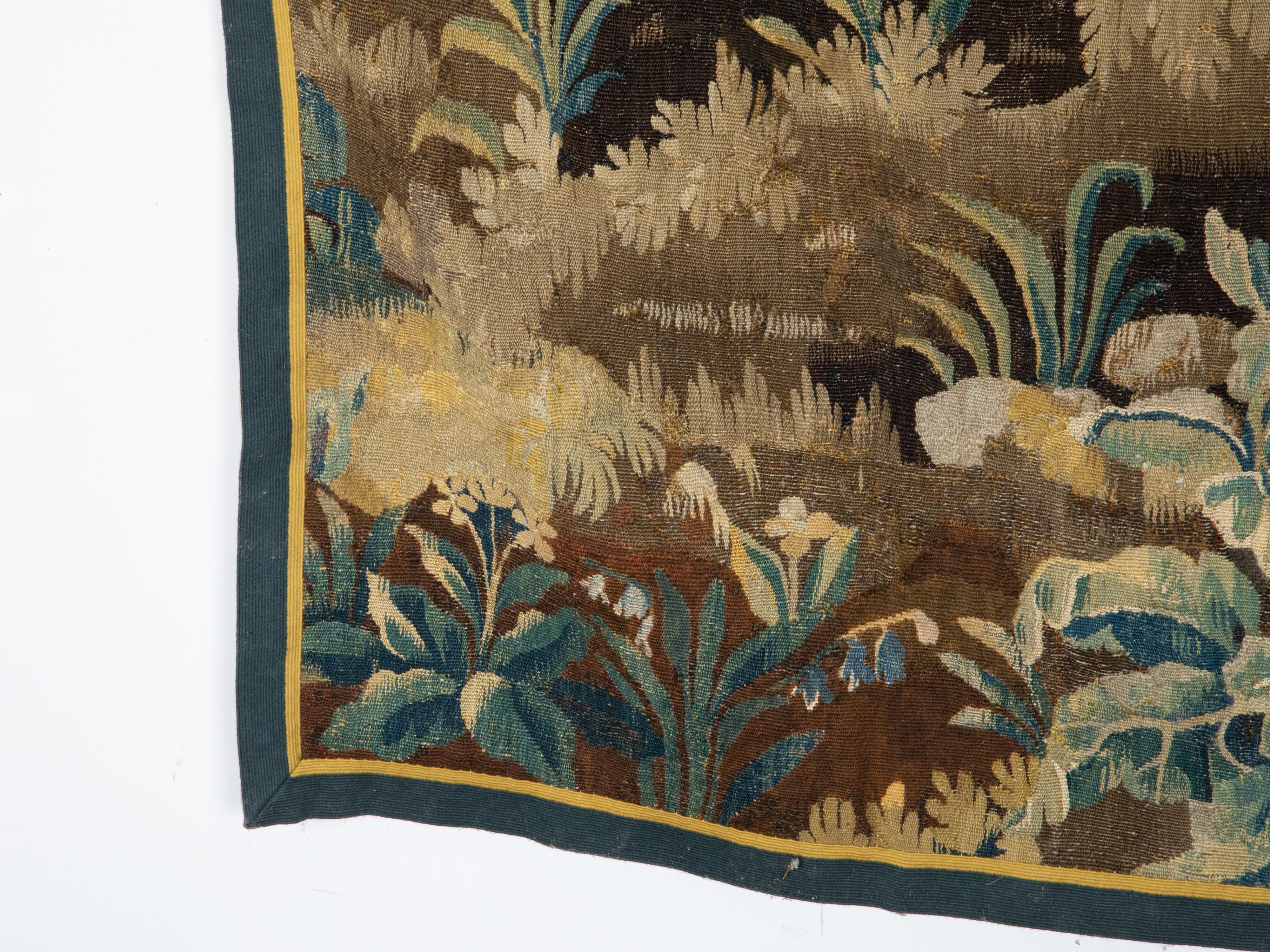 French Mid-18th Century Aubusson Vertical Tapestry Depicting a Bird in the Woods 3