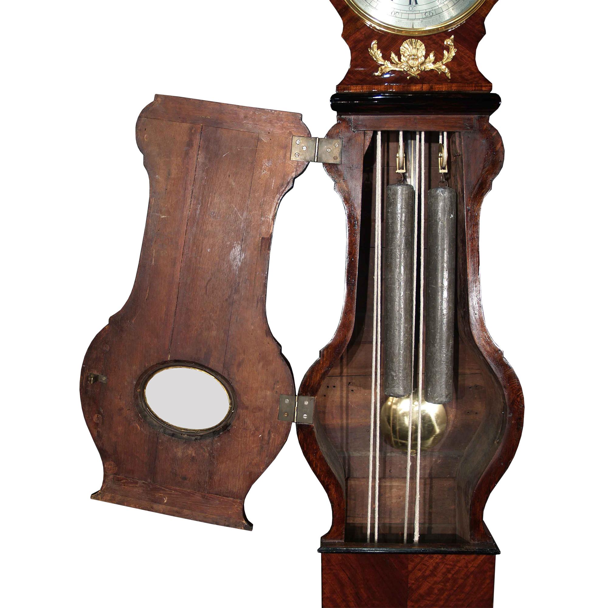 18th Century and Earlier French Mid 18th Century Louis XV Period Tall Case Clock, circa 1740 For Sale