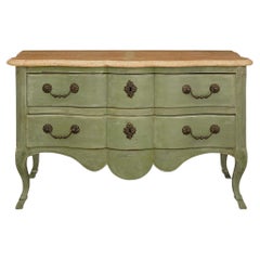 French mid 18th century Louis XV st. patinated wood and marble commode