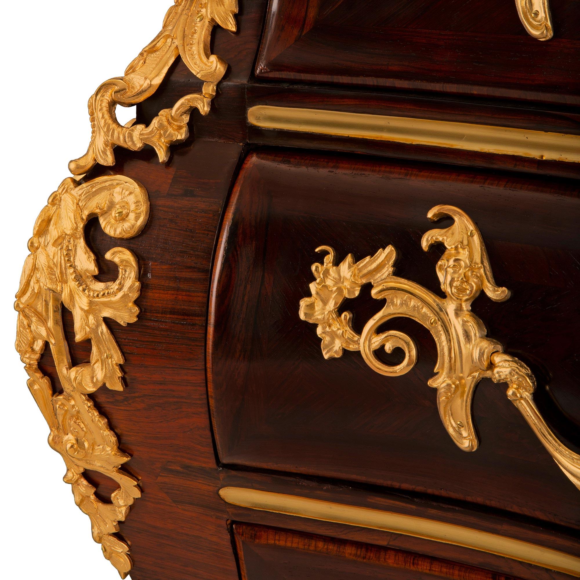French Mid-18th Century Régence Period Rosewood, Ormolu and Marble Commode For Sale 3