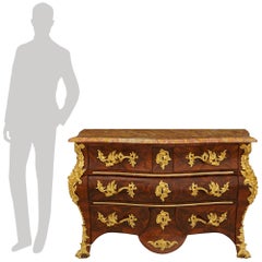 French mid 18th century Rosewood, Kingwood, Ormolu and Marble commode