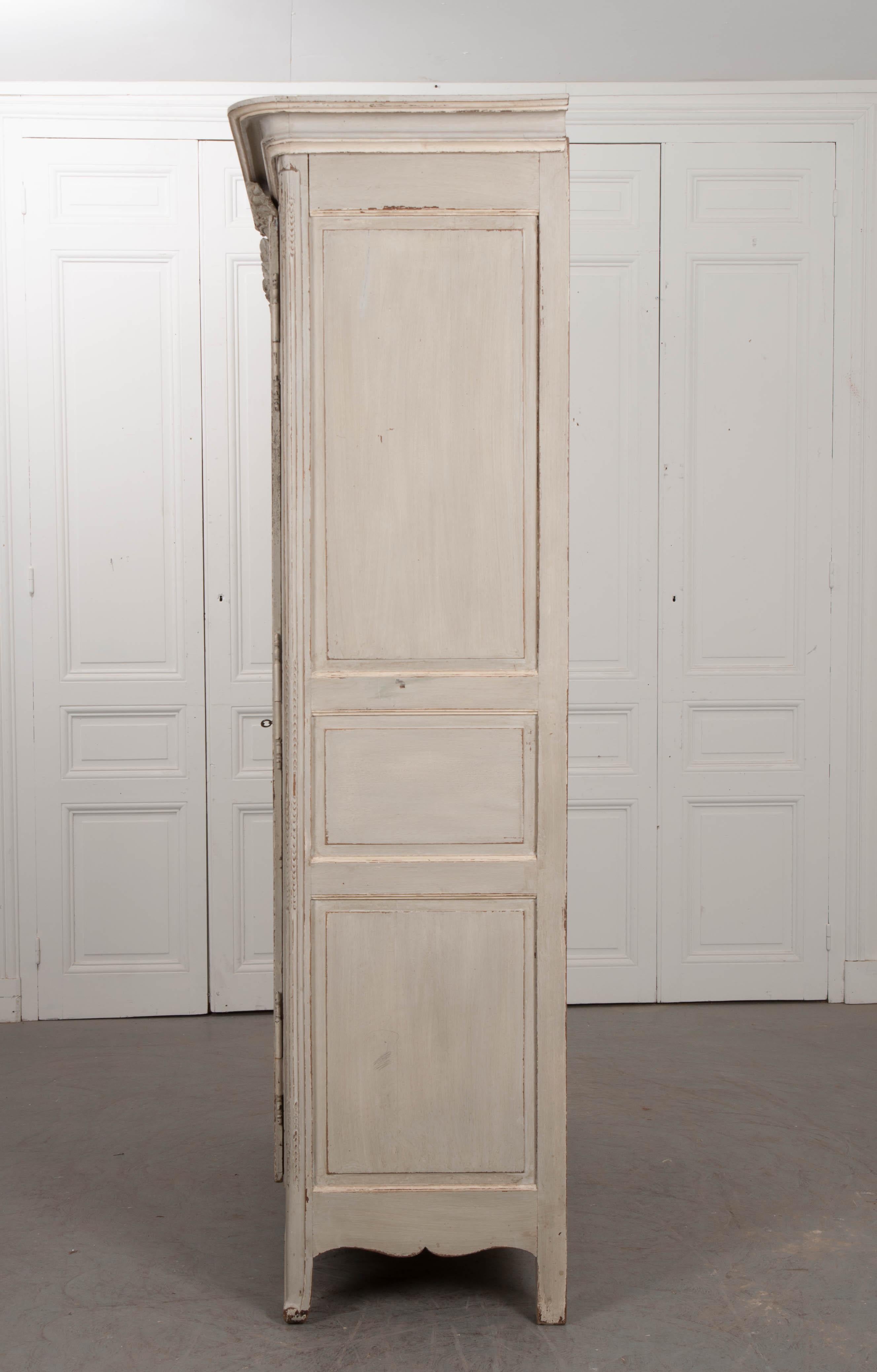 French Mid-18th Century Transitional Painted Marriage Armoire 1