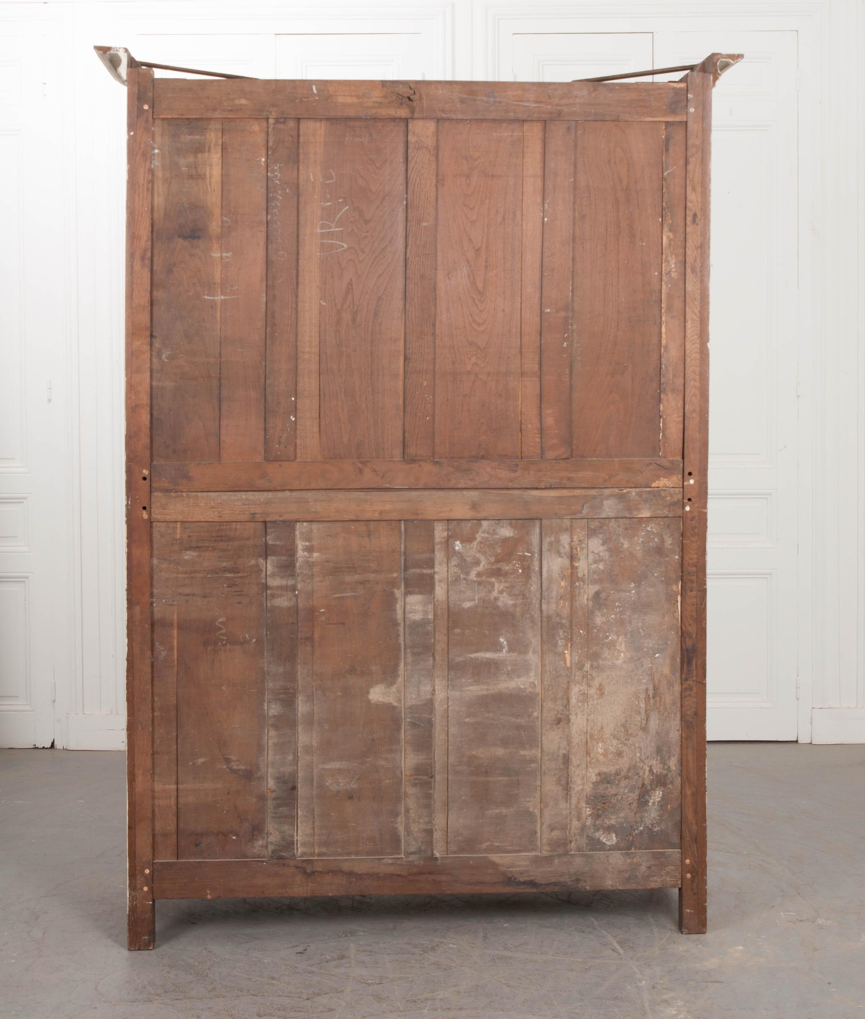 French Mid-18th Century Transitional Painted Marriage Armoire 2