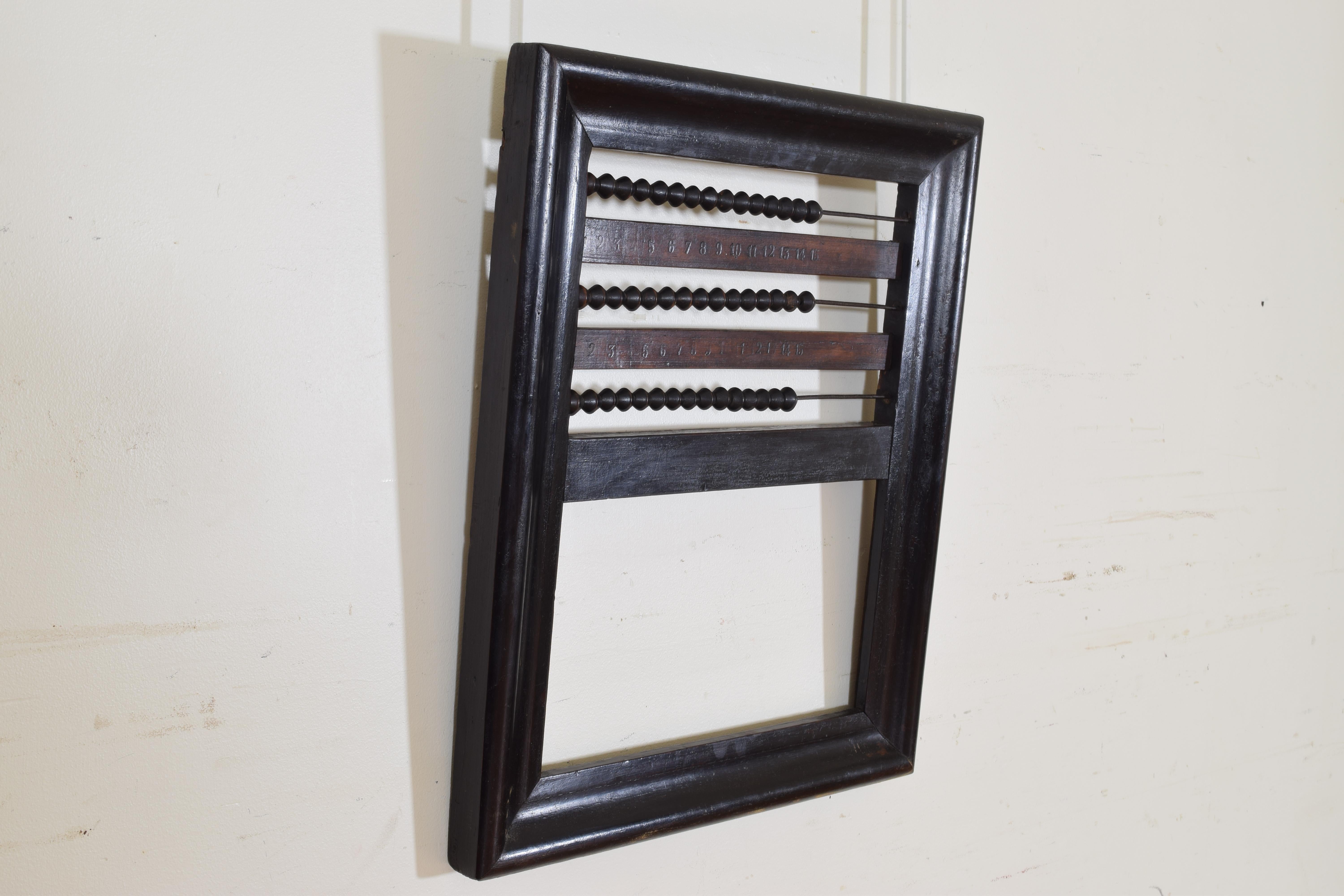 Louis Philippe French Mid-19th Century Abacus Mirror in Ebonized Walnut