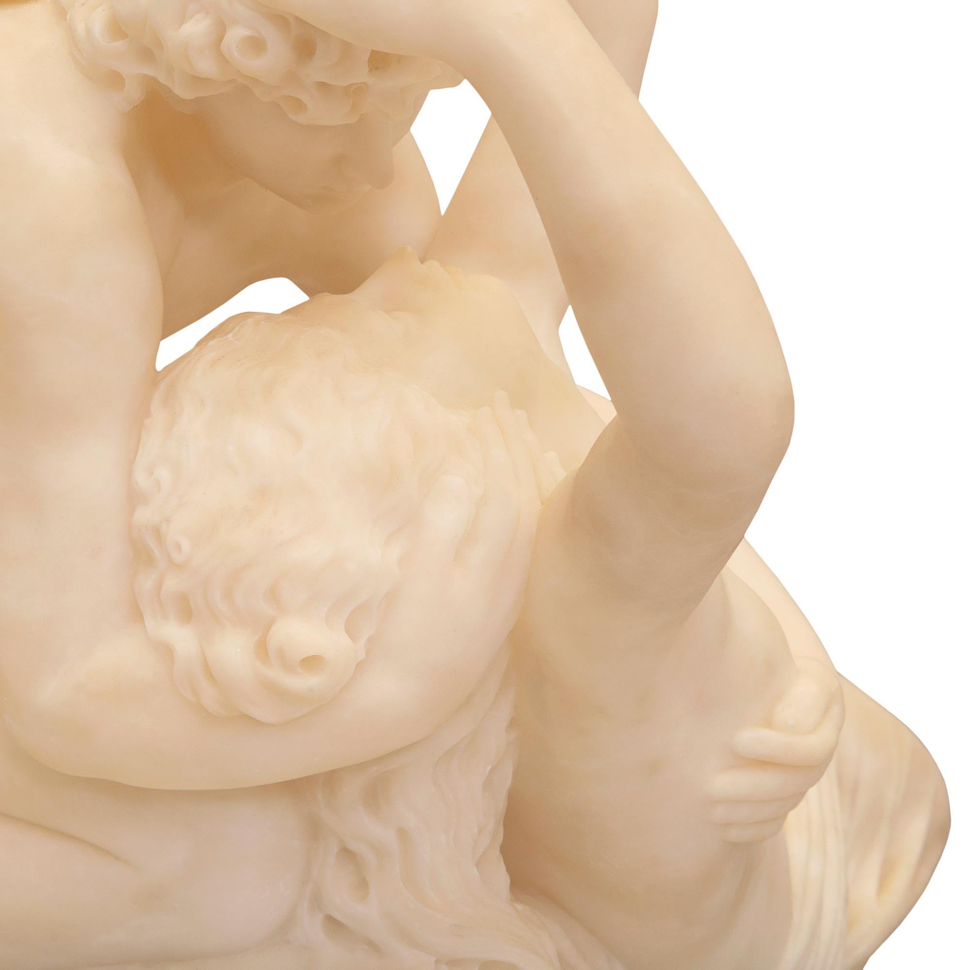 French Mid-19th Century Alabaster Statue of Cupid and Psyche For Sale 2
