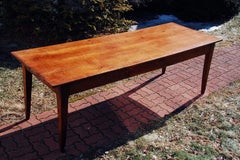 French Mid 19th Century Cherry Farm Table 93 1/2 Inches Plus Extender Taper Legs