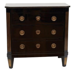 French Mid-19th Century Ebonized Directoire Style Chest of Drawers