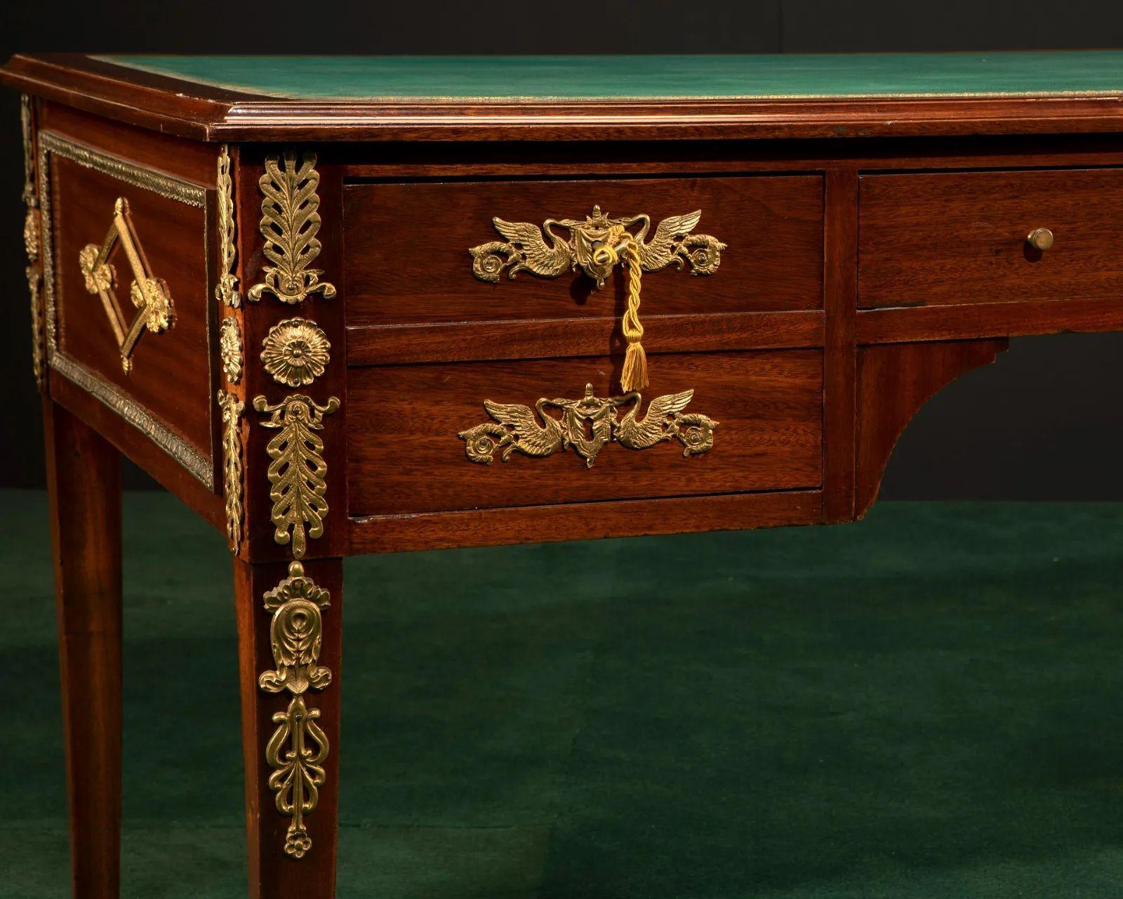Bronze French, Mid-19th Century Empire-Style Desk For Sale
