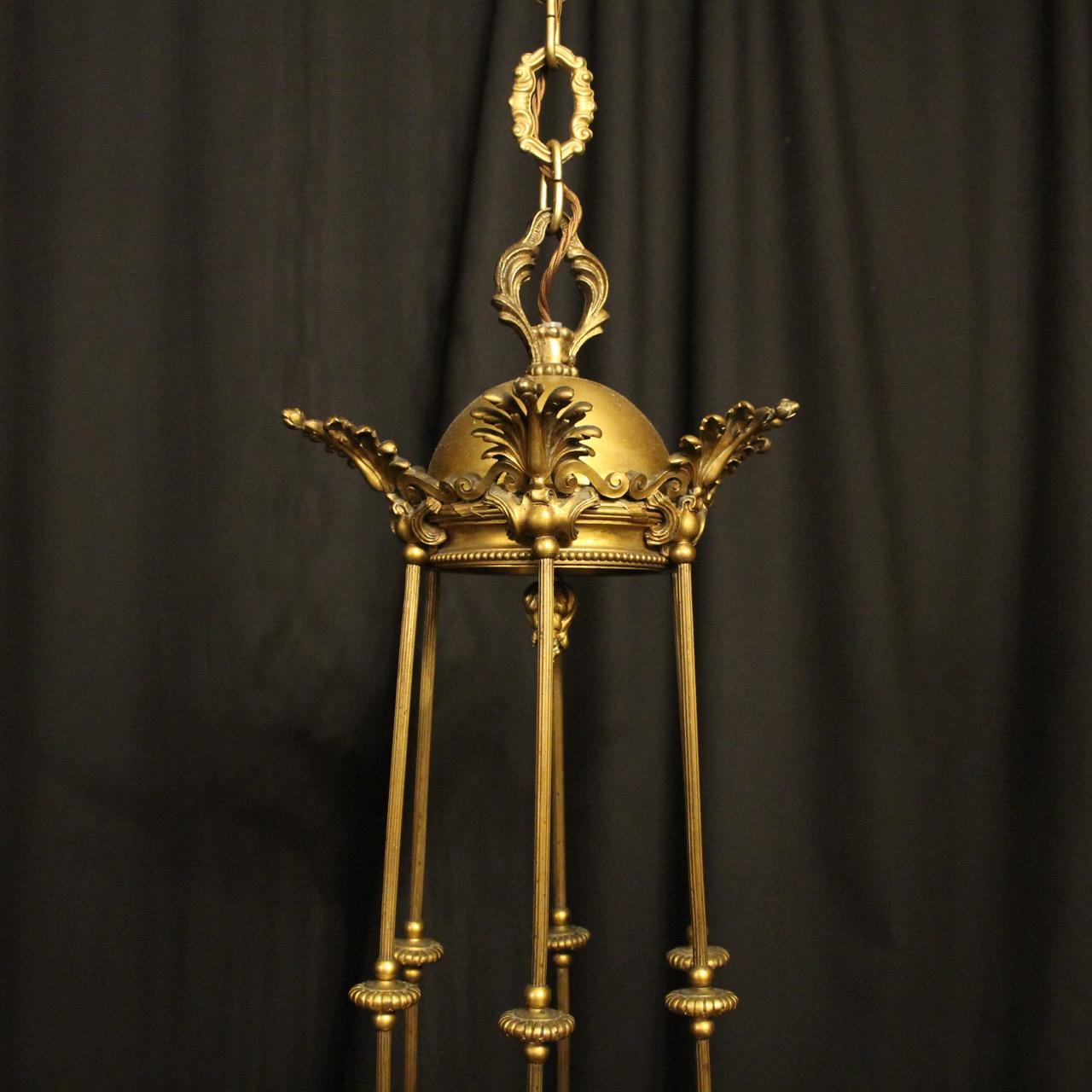 French Mid-19th Century F. Barbedienne Antique Bronze Chandelier For Sale 4
