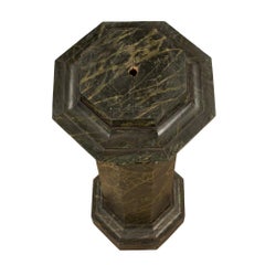 French Mid-19th Century Faux Painted Marble Octagon Shaped Pedestal