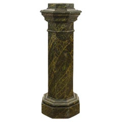 French Mid-19th Century Faux Painted Marble Octagon Shaped Pedestal