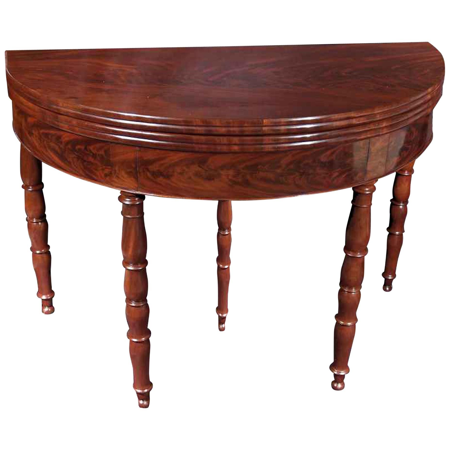 French Mid-19th Century French Charles X Style Crouch Mahogany Games Table For Sale