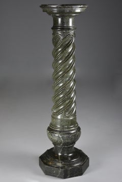French Mid-19th Century Green Serpentine Marble Column