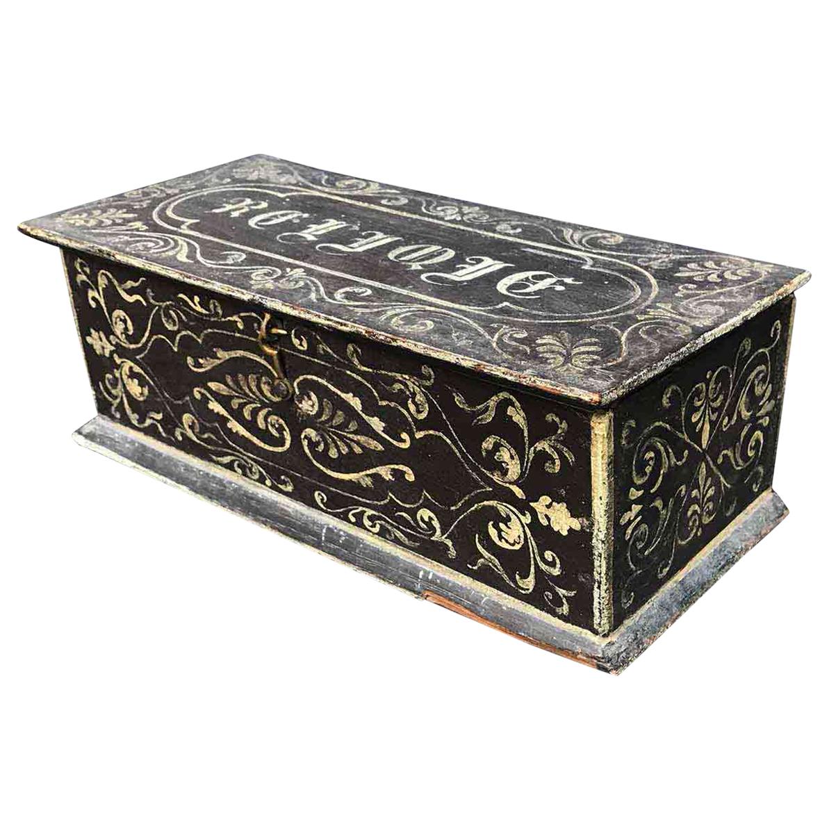 French Mid-19th Century Lacquered Oak Reliquary Box