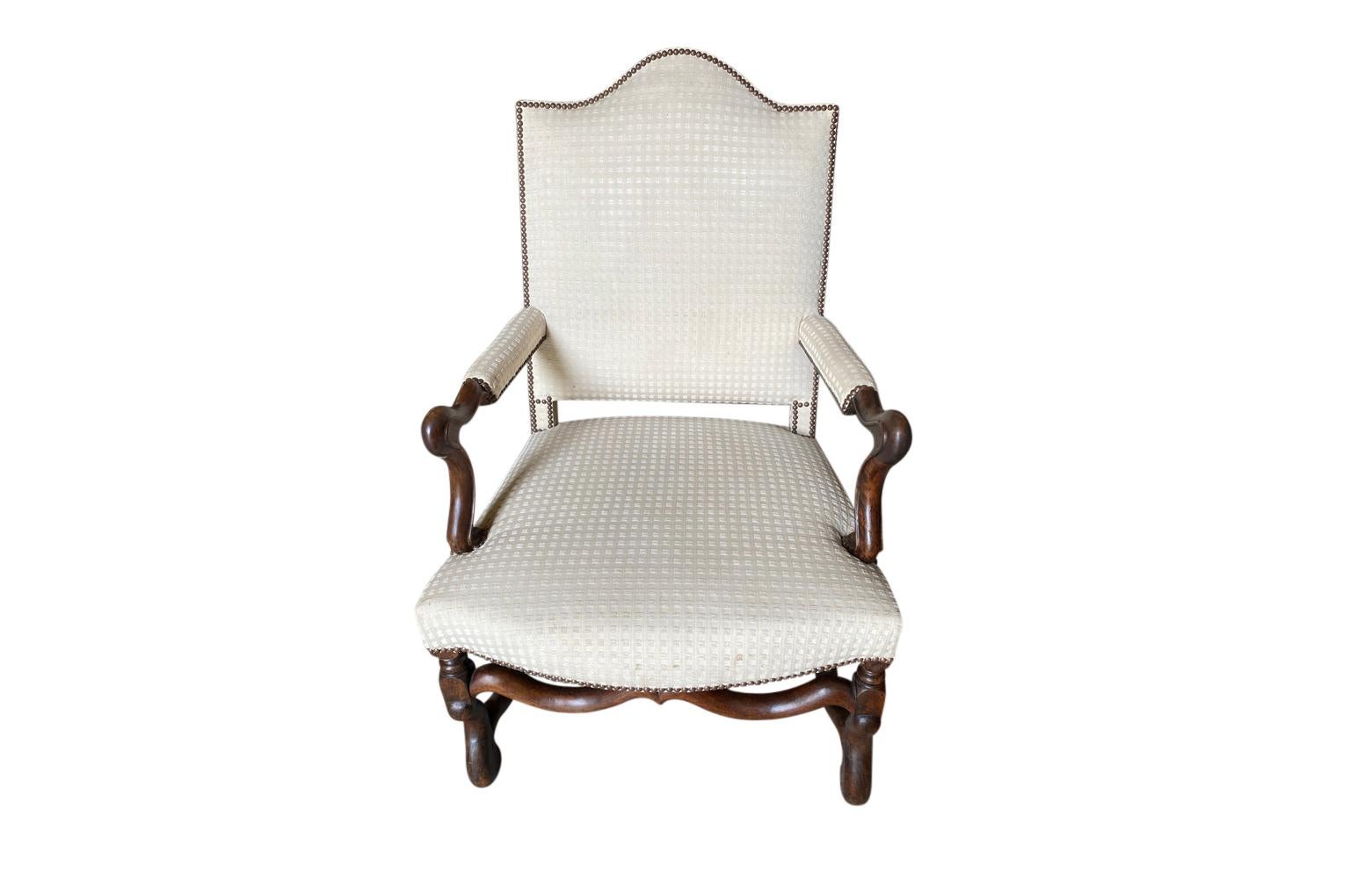 French Mid-19th Century Louis XIII Style Armchair In Good Condition For Sale In Atlanta, GA