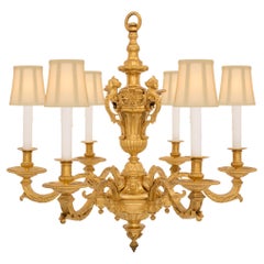 Antique French Mid-19th Century, Louis XIV Style Eight-Arm Ormolu Chandelier